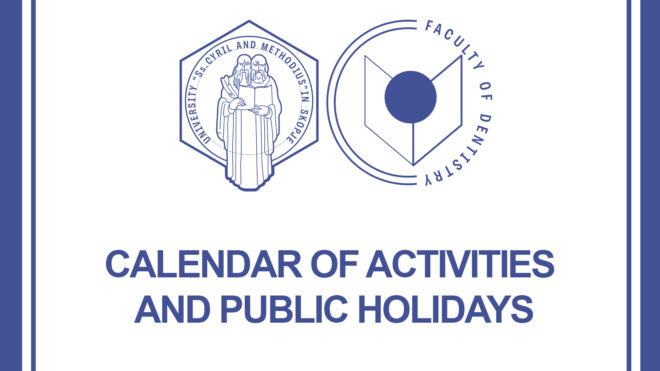CALENDAR OF ACTIVITIES AND PUBLIC HOLIDAYS