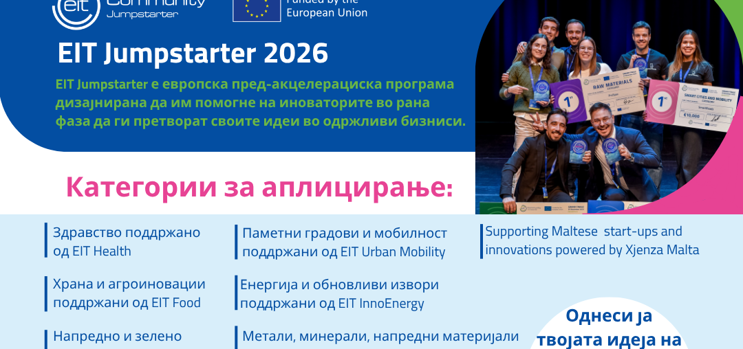 Универзитетот ,,Св. Кирил и Методиј’’ во Скопје и EIT Jumpstarter со можности за младите студенти и постдипломци